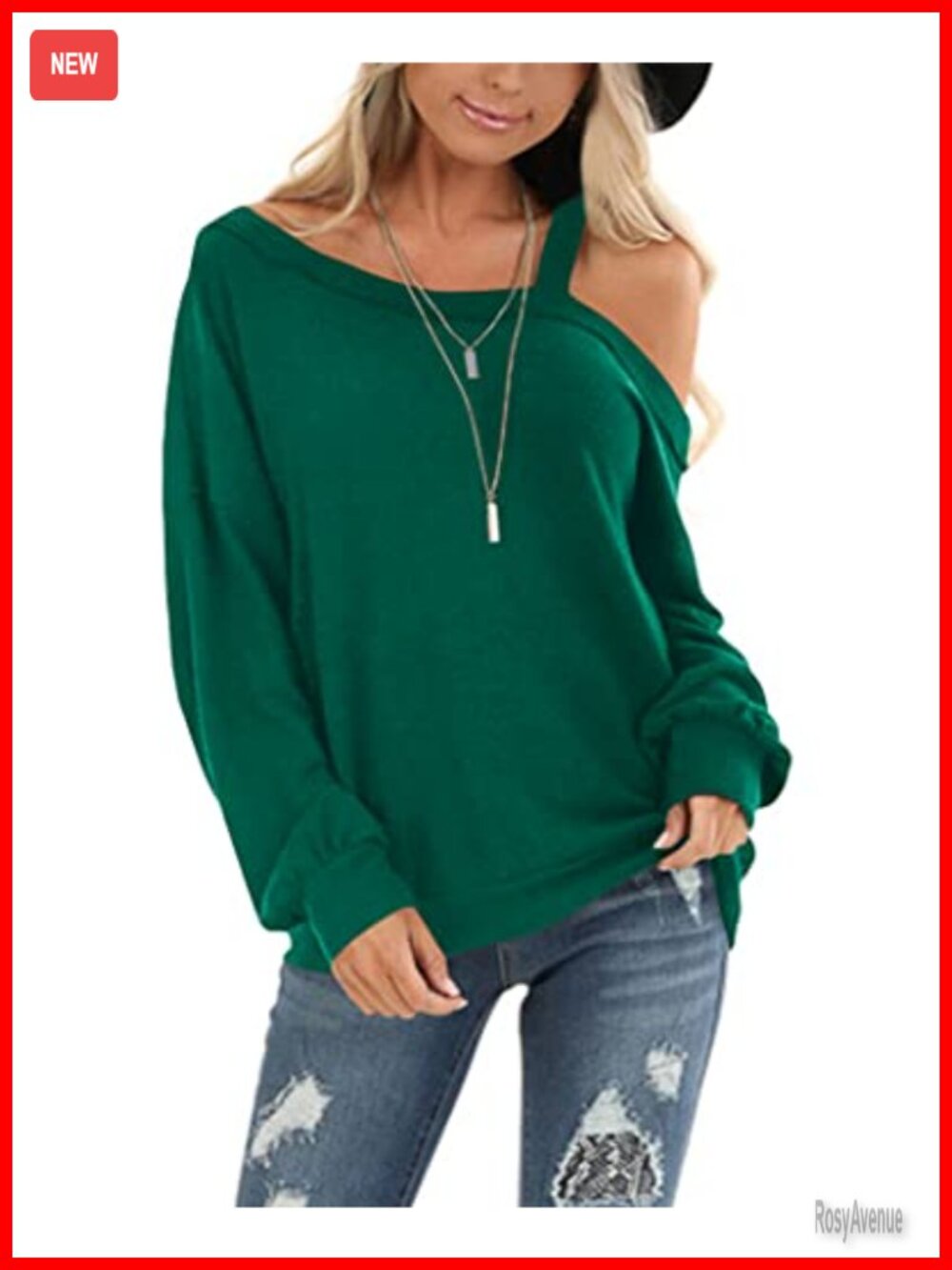 Oversized Cold Shoulder Sweater Long Sleeve Batwing Pullover Top